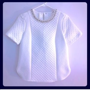 Romeo & Juliet Couture White Quilted Jewel Top S